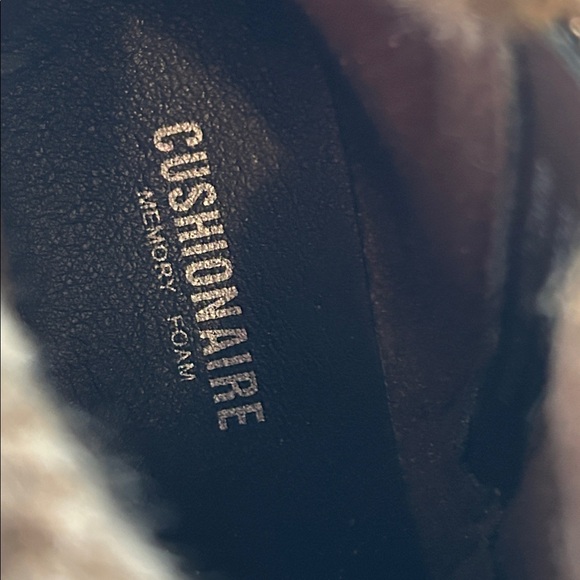 Cushionsire Wedge heel fur top suede boots Memory Foam side zip ankle bootie - Picture 10 of 10